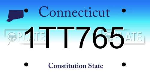 1TT765 Connecticut License Plate