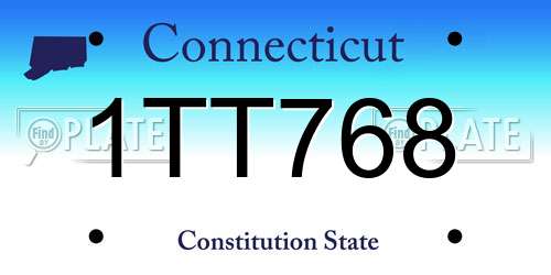 1TT768 Connecticut License Plate