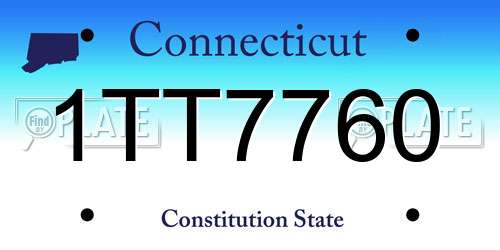 1TT7760 Connecticut License Plate
