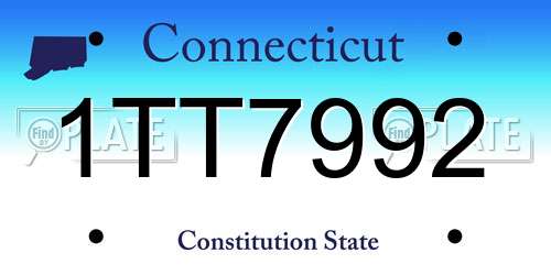 1TT7992 Connecticut License Plate