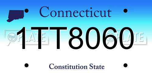 1TT8060 Connecticut License Plate