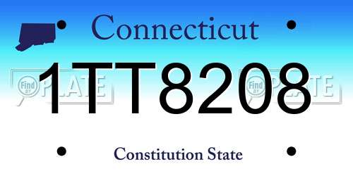 1TT8208 Connecticut License Plate