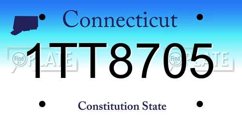 1TT8705 Connecticut License Plate