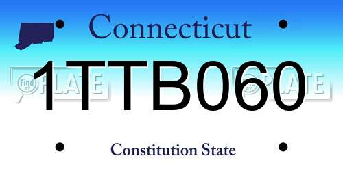 1TTB060 Connecticut License Plate