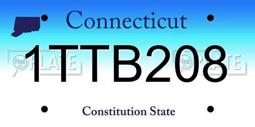 1TTB208 Connecticut License Plate