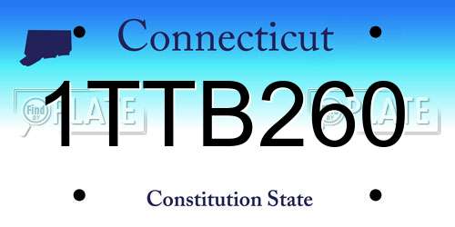 1TTB260 Connecticut License Plate