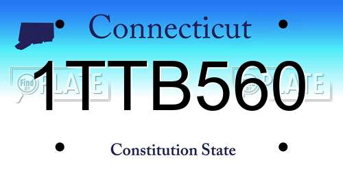 1TTB560 Connecticut License Plate