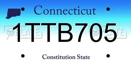 1TTB705 Connecticut License Plate