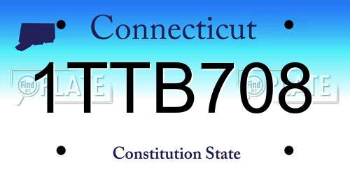 1TTB708 Connecticut License Plate