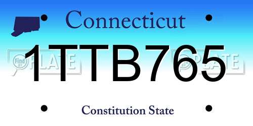 1TTB765 Connecticut License Plate