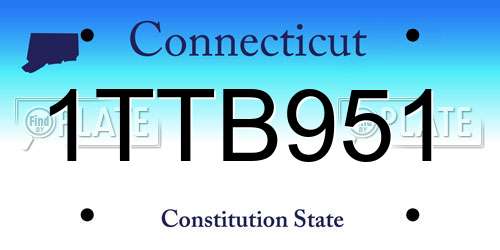 1TTB951 Connecticut License Plate