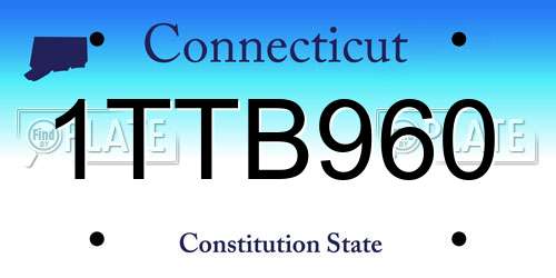 1TTB960 Connecticut License Plate