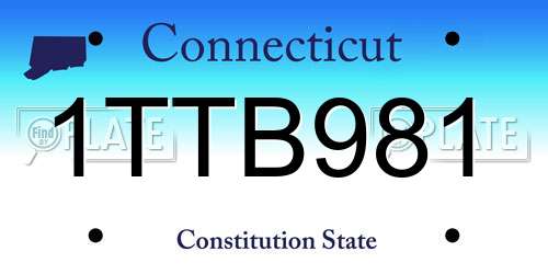 1TTB981 Connecticut License Plate