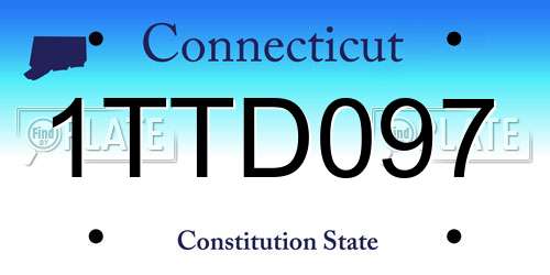 1TTD097 Connecticut License Plate