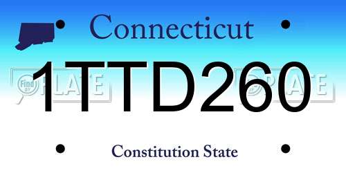 1TTD260 Connecticut License Plate