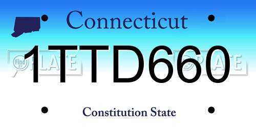 1TTD660 Connecticut License Plate