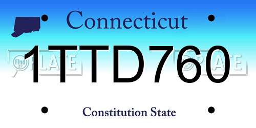 1TTD760 Connecticut License Plate