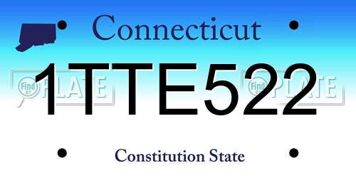 1TTE522 Connecticut License Plate