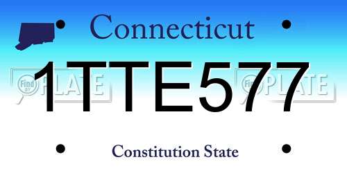 1TTE577 Connecticut License Plate