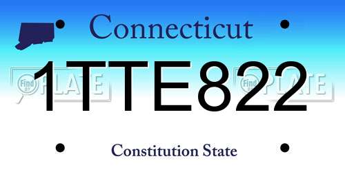 1TTE822 Connecticut License Plate