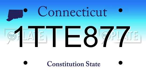 1TTE877 Connecticut License Plate