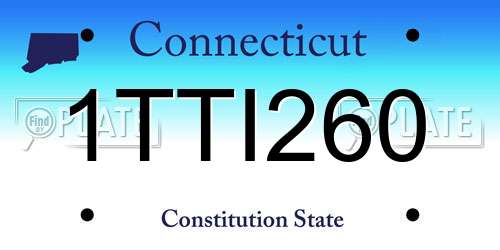 1TTI260 Connecticut License Plate