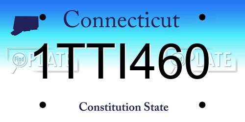 1TTI460 Connecticut License Plate