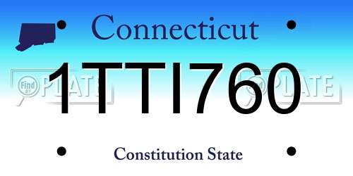 1TTI760 Connecticut License Plate