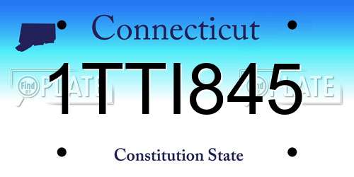 1TTI845 Connecticut License Plate