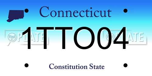 1TTO04 Connecticut License Plate