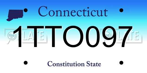1TTO097 Connecticut License Plate