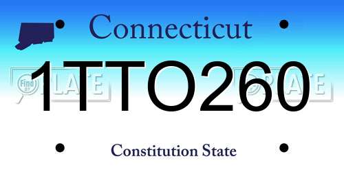1TTO260 Connecticut License Plate