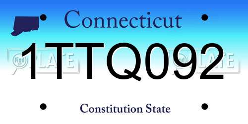 1TTQ092 Connecticut License Plate