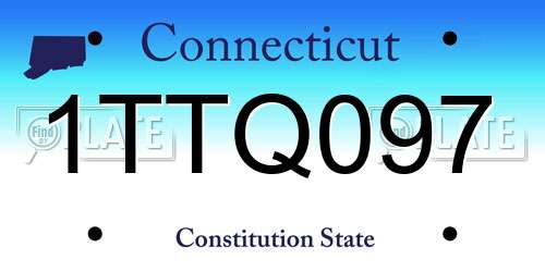 1TTQ097 Connecticut License Plate