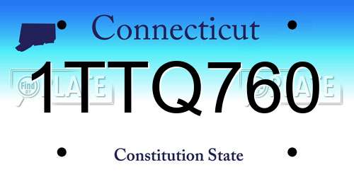 1TTQ760 Connecticut License Plate