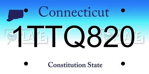 1TTQ820 Connecticut License Plate