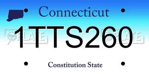 1TTS260 Connecticut License Plate