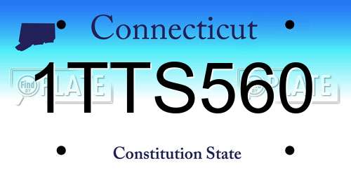 1TTS560 Connecticut License Plate
