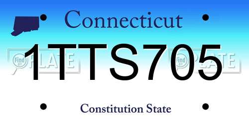1TTS705 Connecticut License Plate