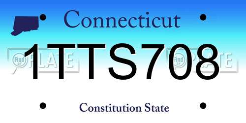 1TTS708 Connecticut License Plate