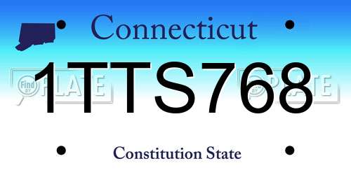 1TTS768 Connecticut License Plate