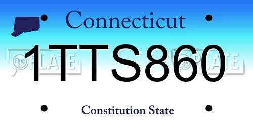 1TTS860 Connecticut License Plate