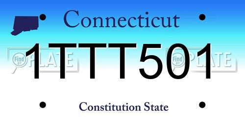 1TTT501 Connecticut License Plate