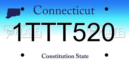 1TTT520 Connecticut License Plate