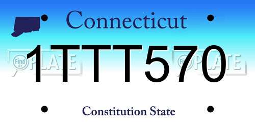 1TTT570 Connecticut License Plate