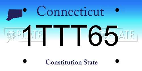 1TTT65 Connecticut License Plate