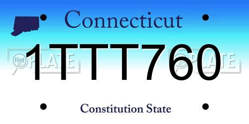 1TTT760 Connecticut License Plate