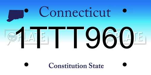 1TTT960 Connecticut License Plate