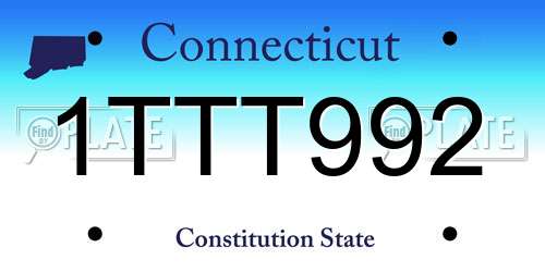 1TTT992 Connecticut License Plate