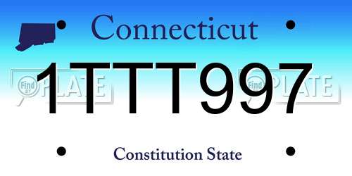 1TTT997 Connecticut License Plate